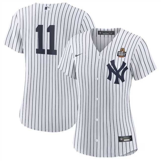 Womens New York Yankees #11 Anthony Volpe White 2024 World Series Cool Base Stitched Jersey Dzhi